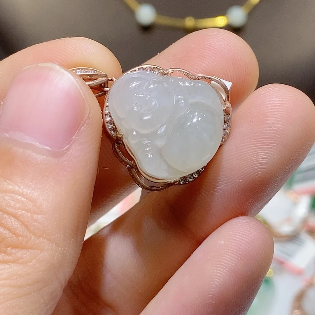 独山玉银S925镶嵌吊坠
