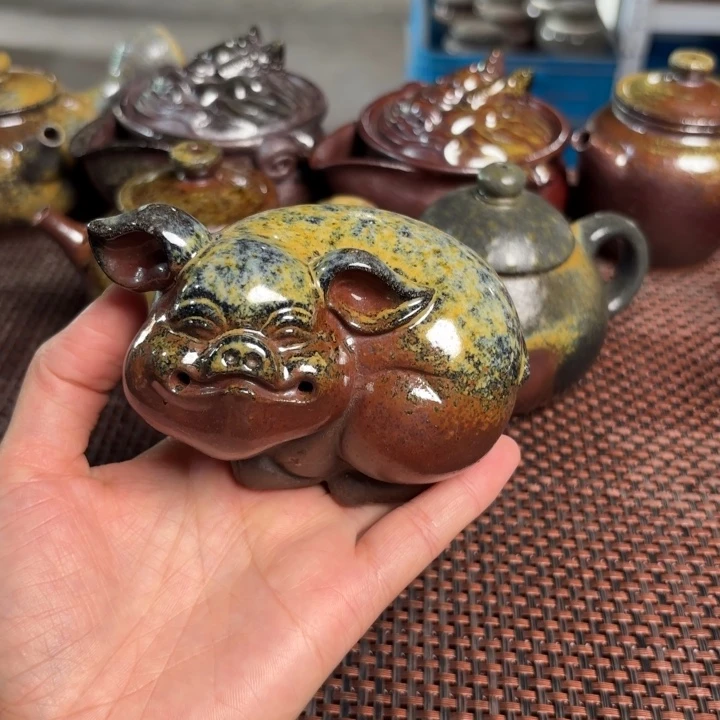 茶杯紫砂小金猪小