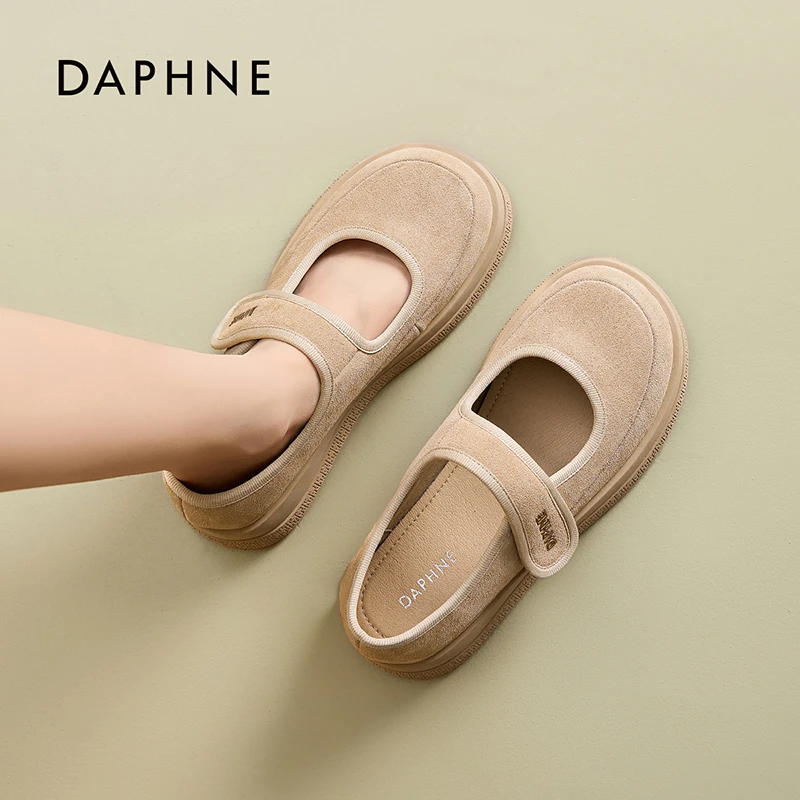 Daphne/达芙妮复古玛丽珍鞋2025新款魔术贴时尚百搭休闲浅口单鞋