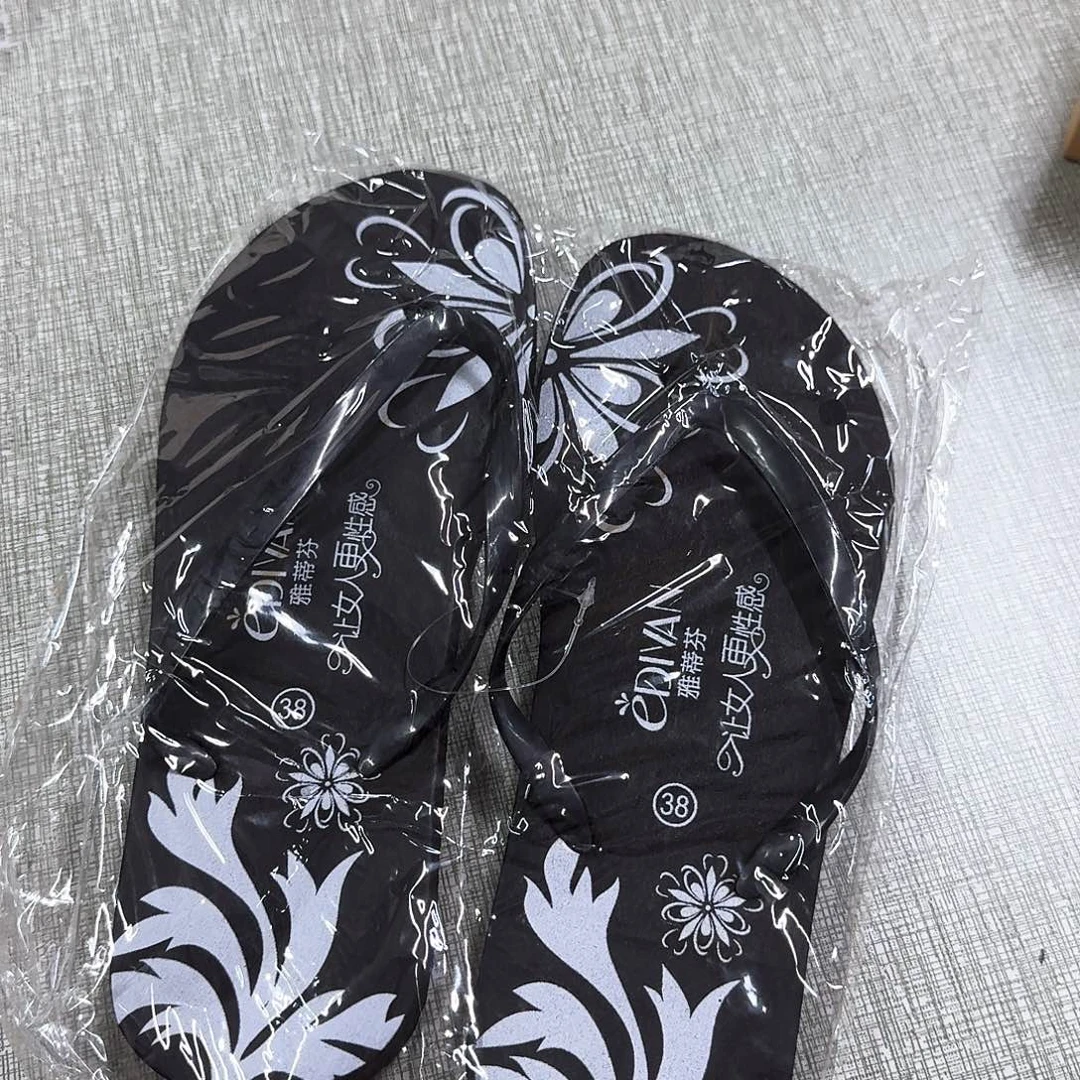 棉61号拖鞋3双黑色