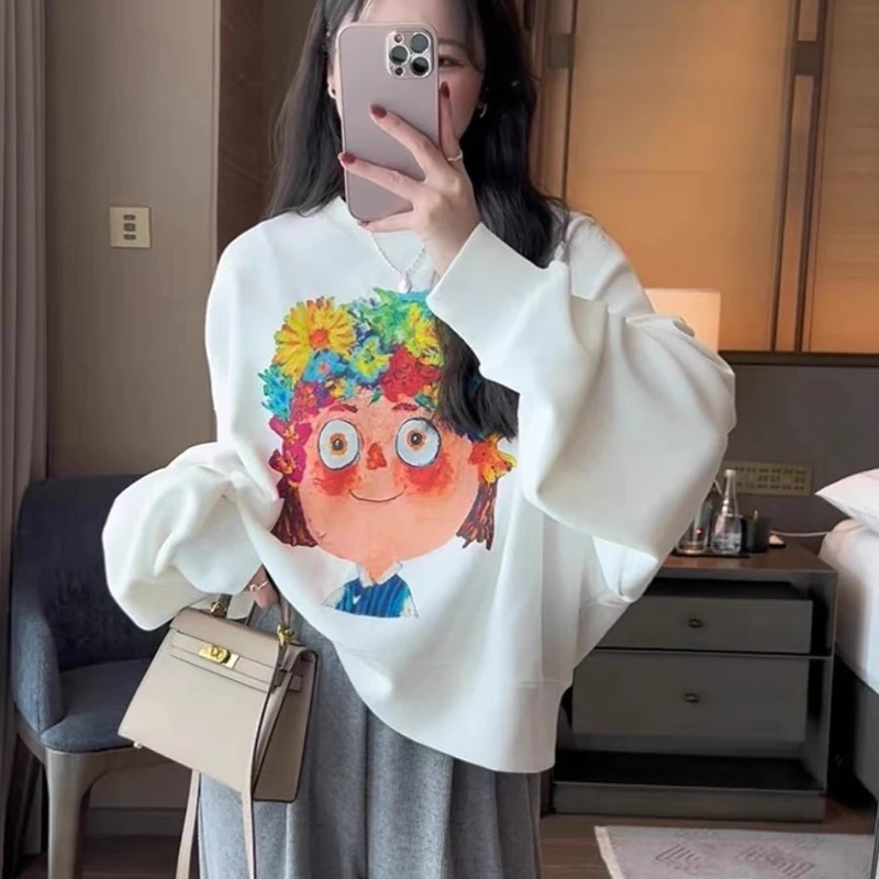 短款卫衣外套2025年新款爆款宽松美式小个子圆领长袖上衣 9011