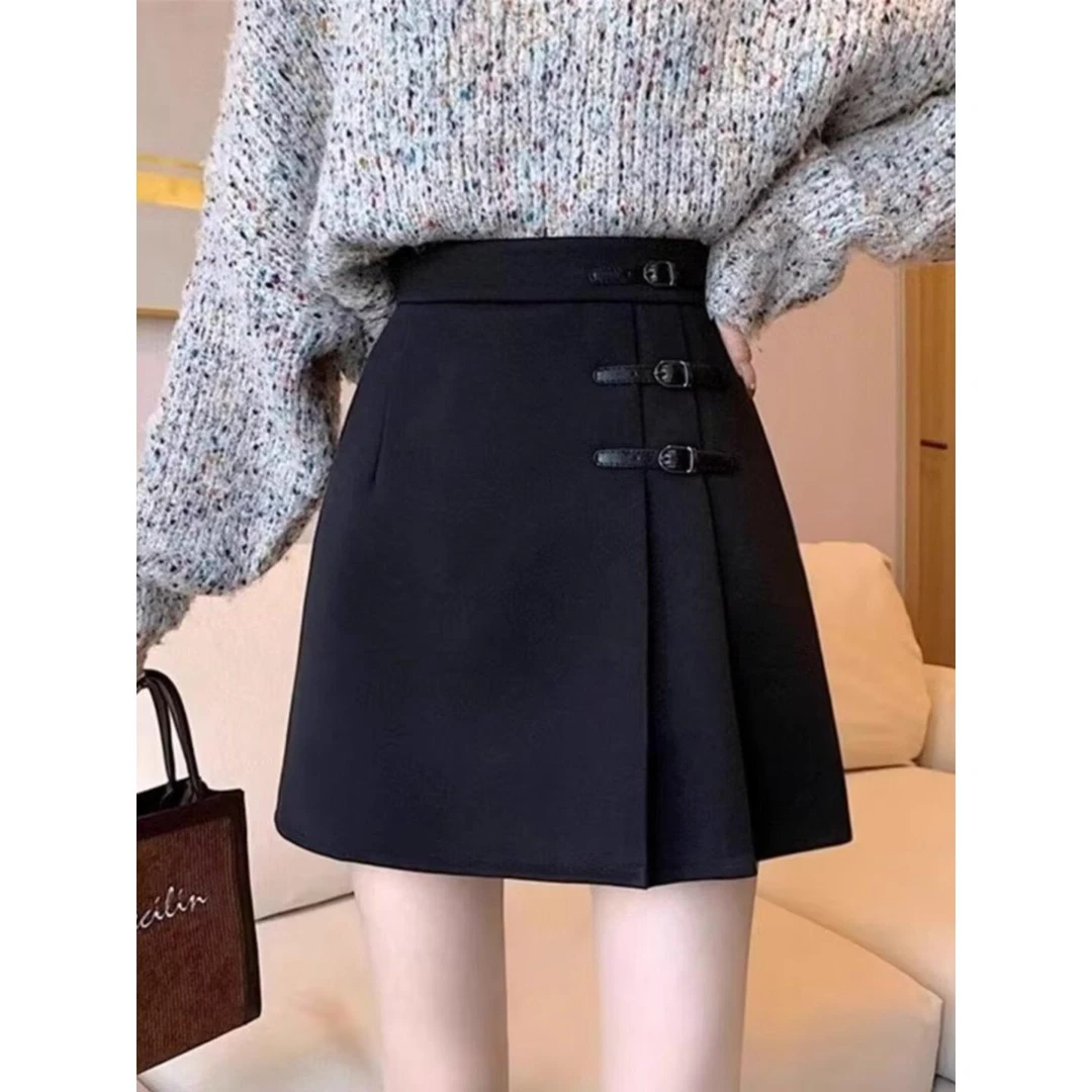 美式做旧复古刺绣半身裙女夏季高腰辣妹a字防走光包臀短裤裙炸街