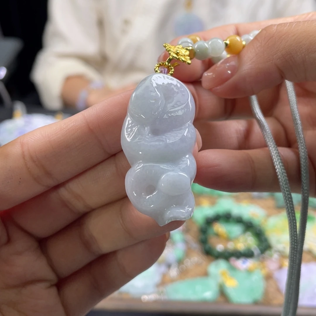 翡翠未镶嵌颈饰代编织