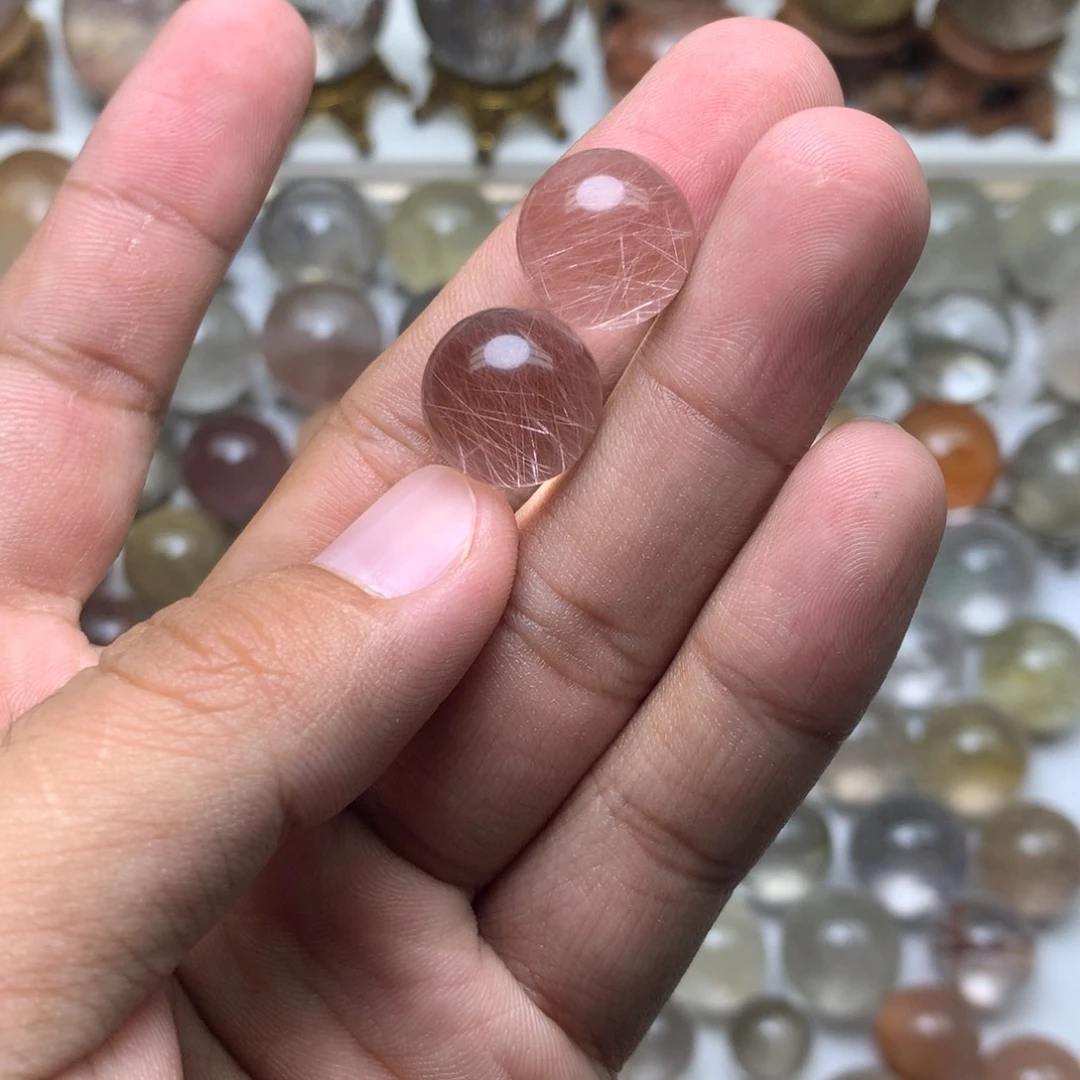 一****水晶珠宝半成品未镶嵌兔毛球