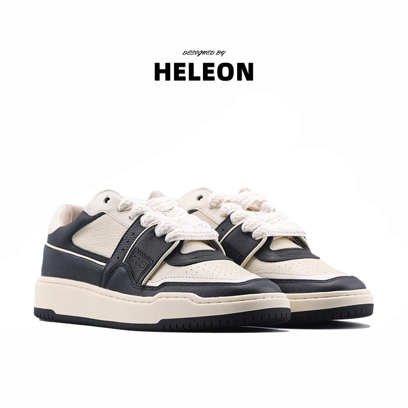 HELEON男士休闲鞋2025秋冬爆款时尚百搭厚底低帮轻奢男款运动板鞋