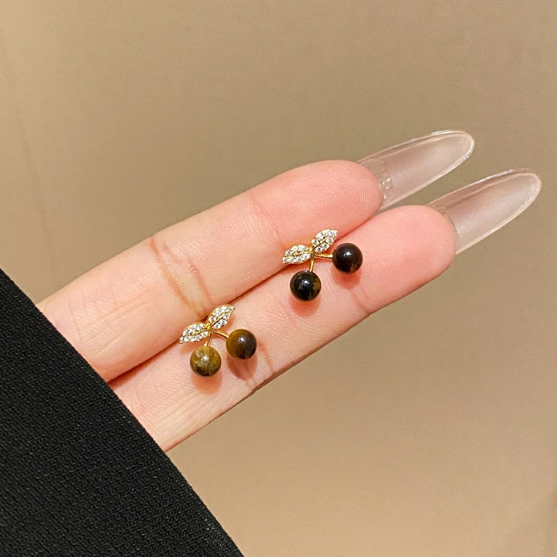 【焦糖樱桃】简约气质高级感小众轻奢耳钉A3964