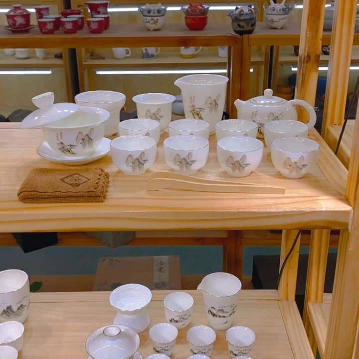 【不止】羊脂玉瓷茶具套装