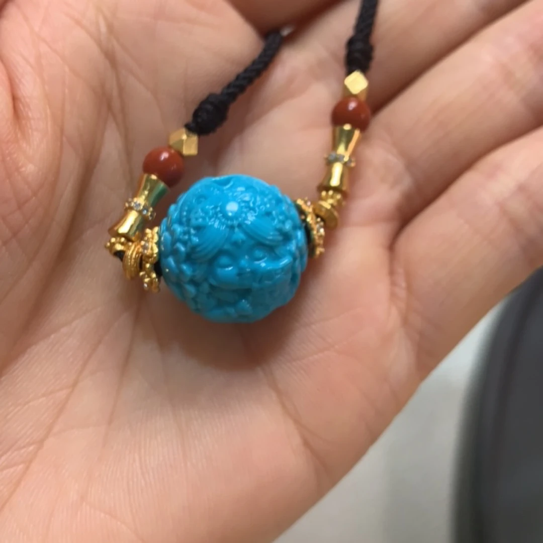 湖北原矿绿松石扎基拉姆锁骨链