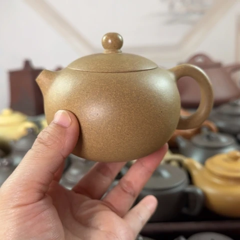 茶壶紫砂墨绿泥料200cc