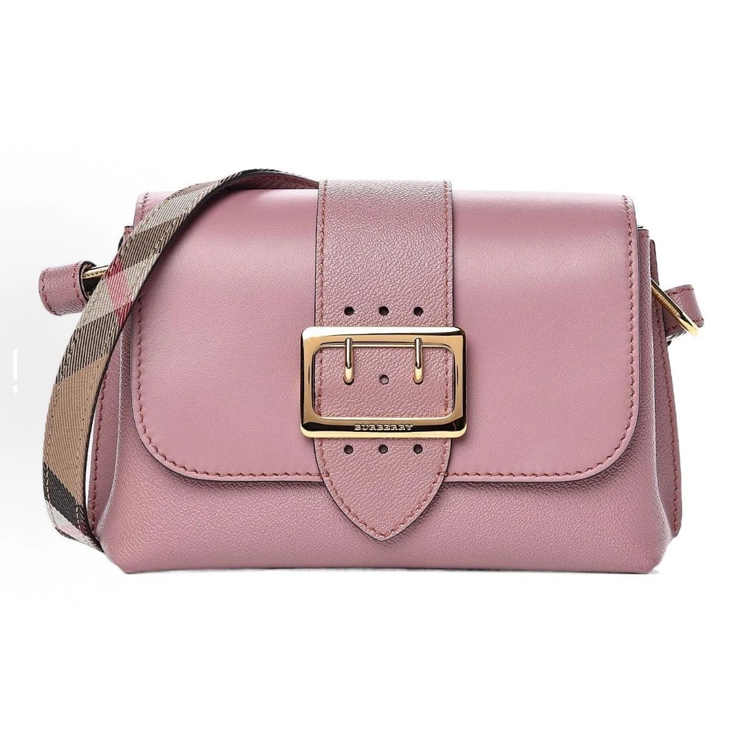 95新 BURBERRY/博柏利 buckle 粉 色单肩斜挎包