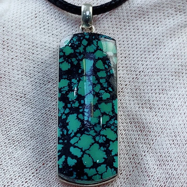 绿松石银S925镶嵌原矿无优化