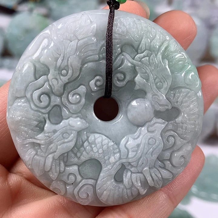 颈饰未镶嵌翡翠九九扣两面工艺卡厚11+