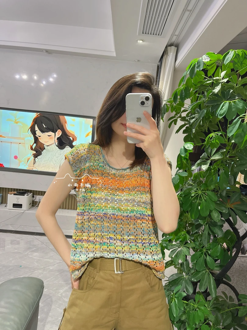 夏季款敦煌色多彩棉纱线材料包小雨手编优质手工编织毛线6两份