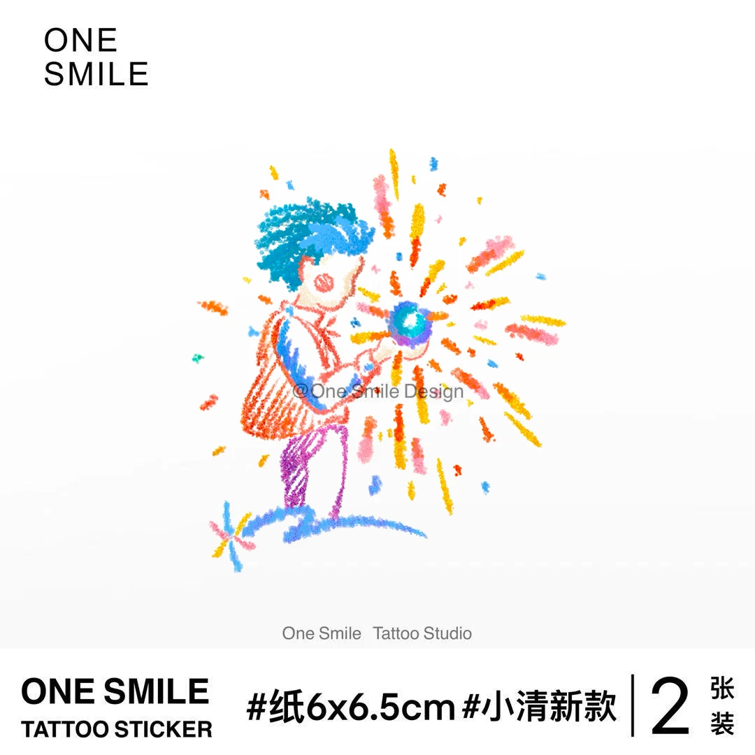 ONESMILE哈尔的移动手腕城堡卡通童话学生小清新可爱女彩色纹身贴