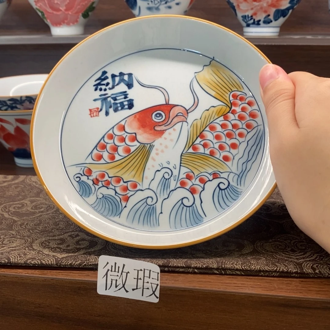 釉下彩老陶泥手工绘制
