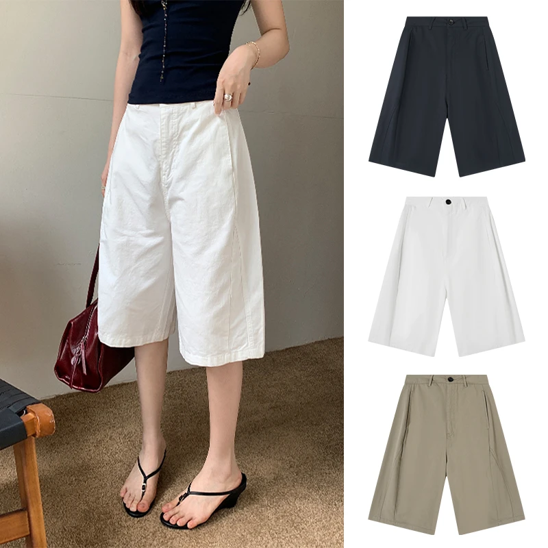 Miss sumeyY3870自制立体裁剪休闲风中腰基础款休闲裤夏季五分裤