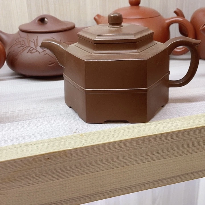 用***5紫砂茶壶半手方器