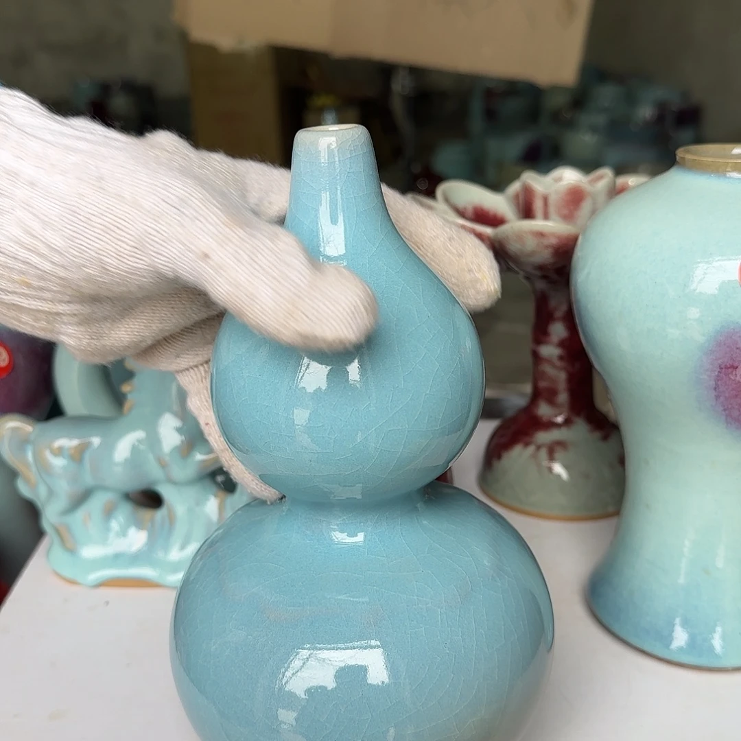 陶摆件郑家钧窑摆件微