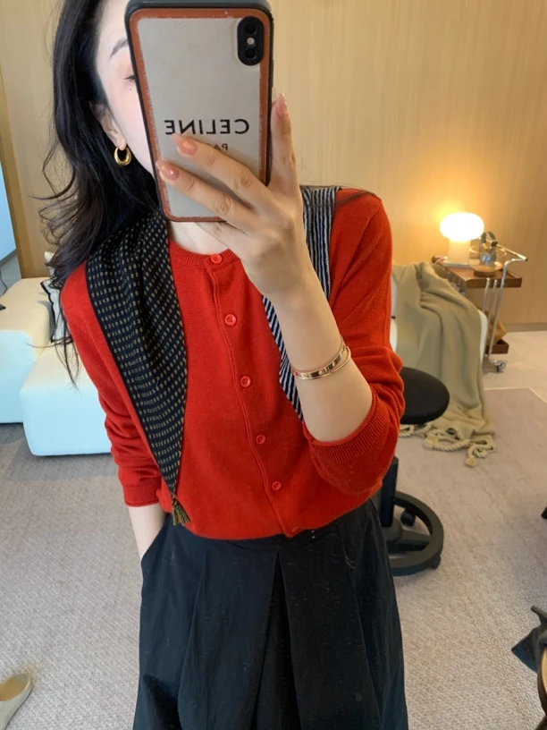 【烂番茄】小众设计百搭爱心刺绣毛衣XSEX0391080