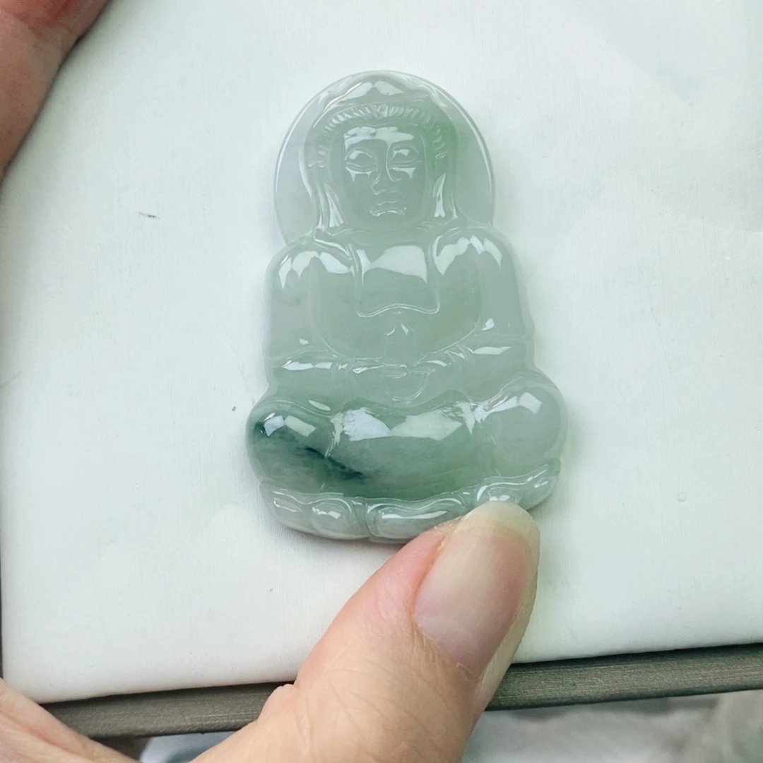 @***)翡翠未镶嵌颈饰观音
