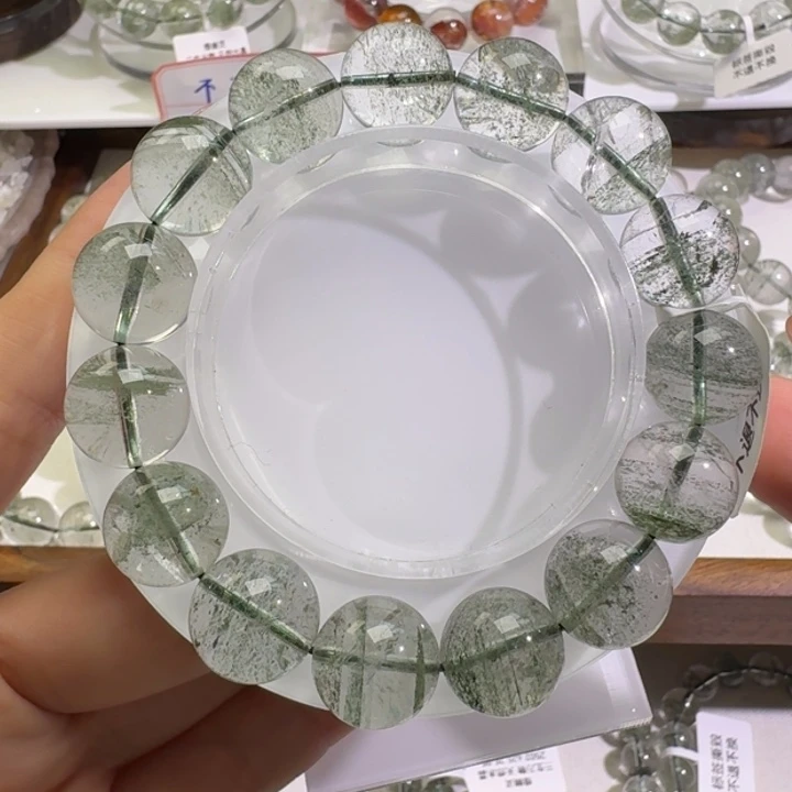 手链未镶嵌水晶巴西绿幽灵13.5mm
