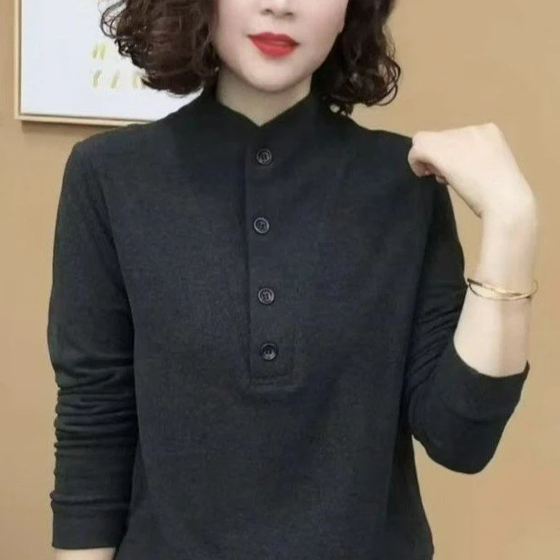 2025新款时尚洋气百搭气质长袖打底衫女士长袖显瘦上衣