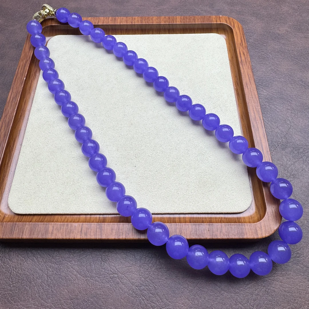 非金属珐琅项链 紫色 1.2mi圆珠项链 S159