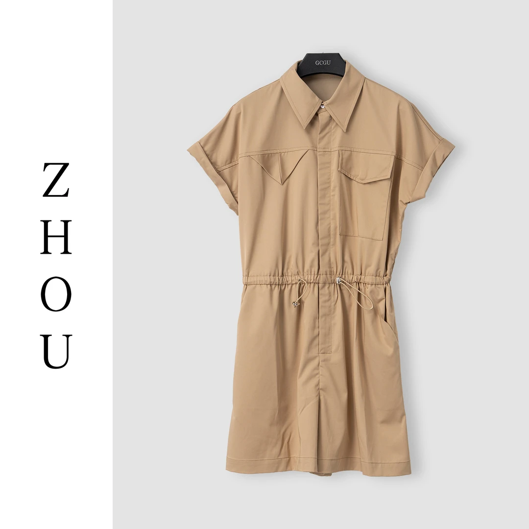 （周哥甄选）咖色连衣裙-23462