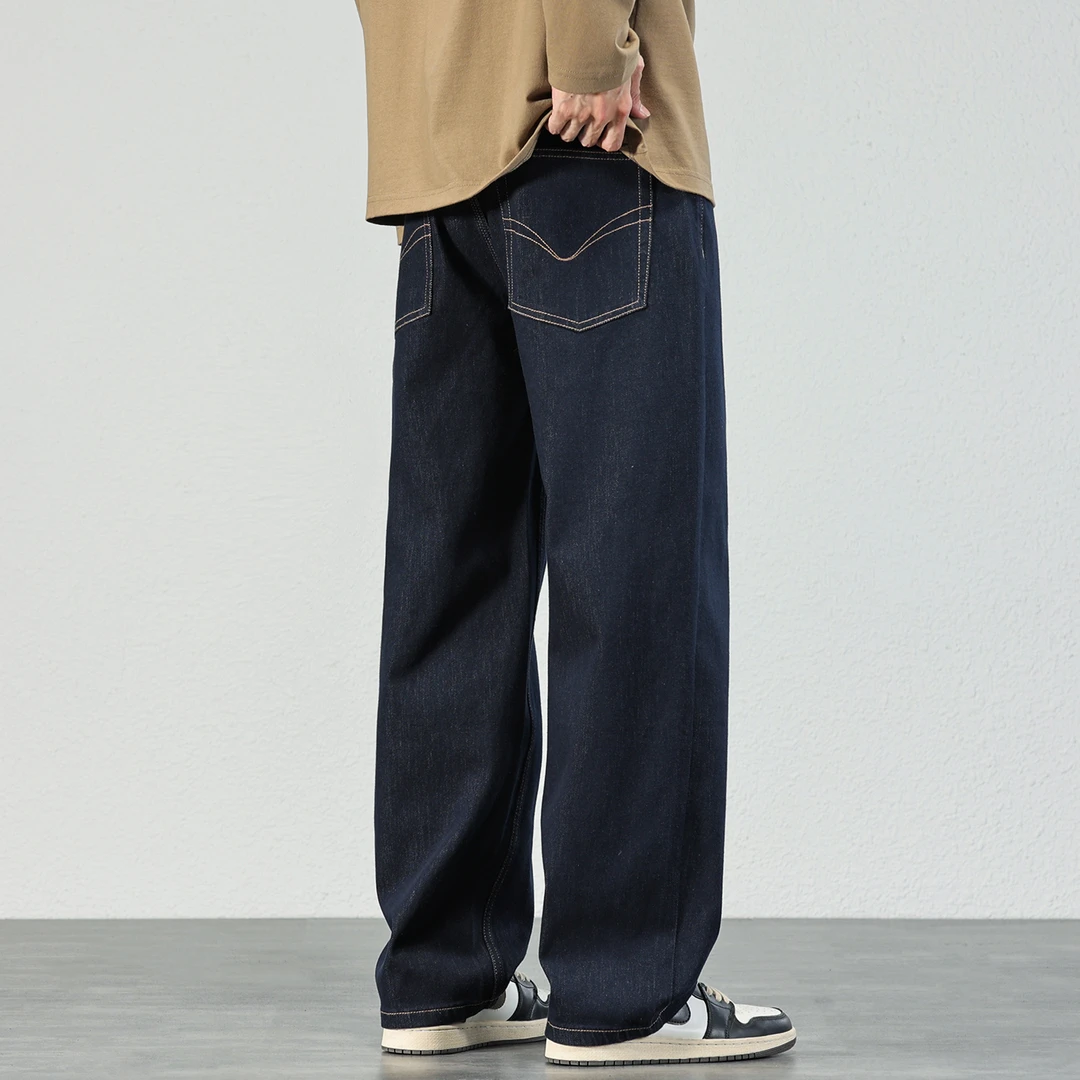 潮流百搭高级感原色牛仔裤子男士2025秋冬季时尚潮牌直筒宽松长裤