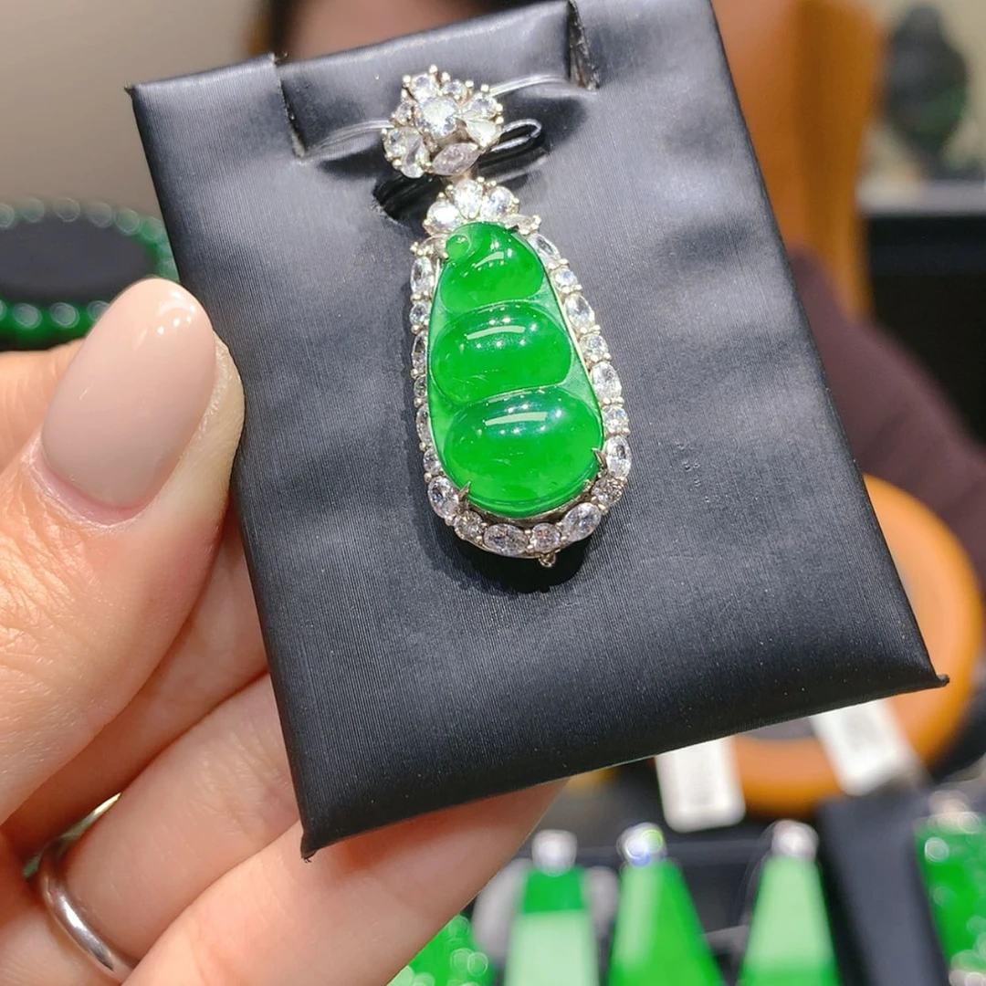 【闪购商品】颈饰银S925镶嵌翡翠3柒姐