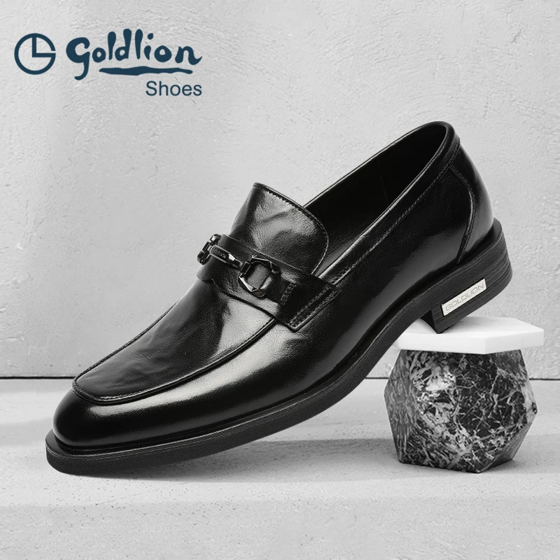 金利来男鞋秋季新款休闲时尚男士超轻底一脚蹬乐福皮鞋