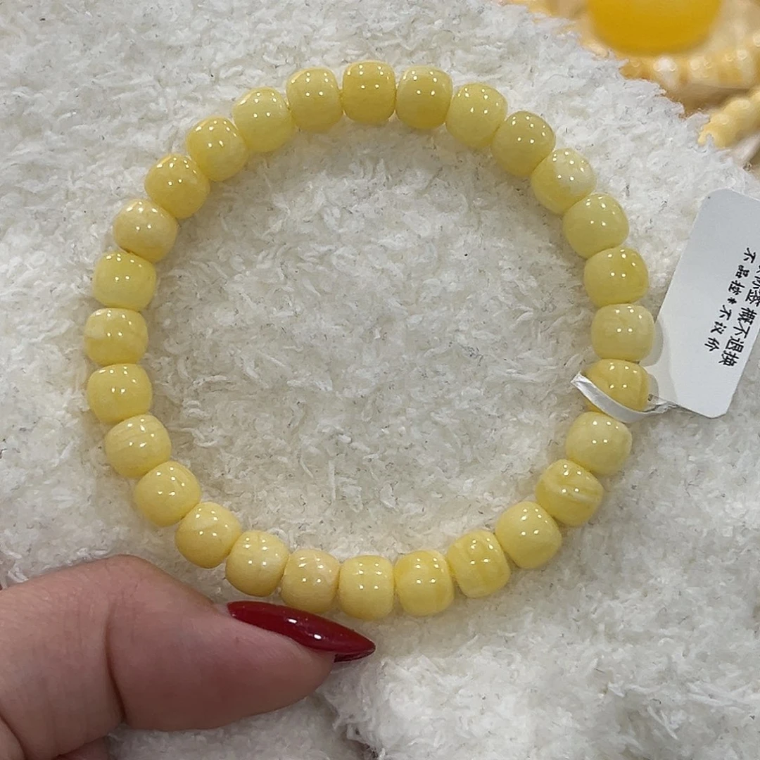 蜜蜡未镶嵌手链8m阿尔卑斯老型手串