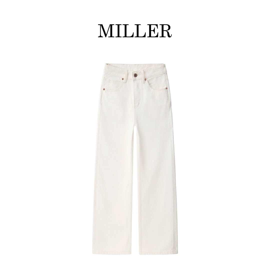 MILLER 【雨霖】时尚进口面料休闲复古窄版直筒阔腿裤-K2488