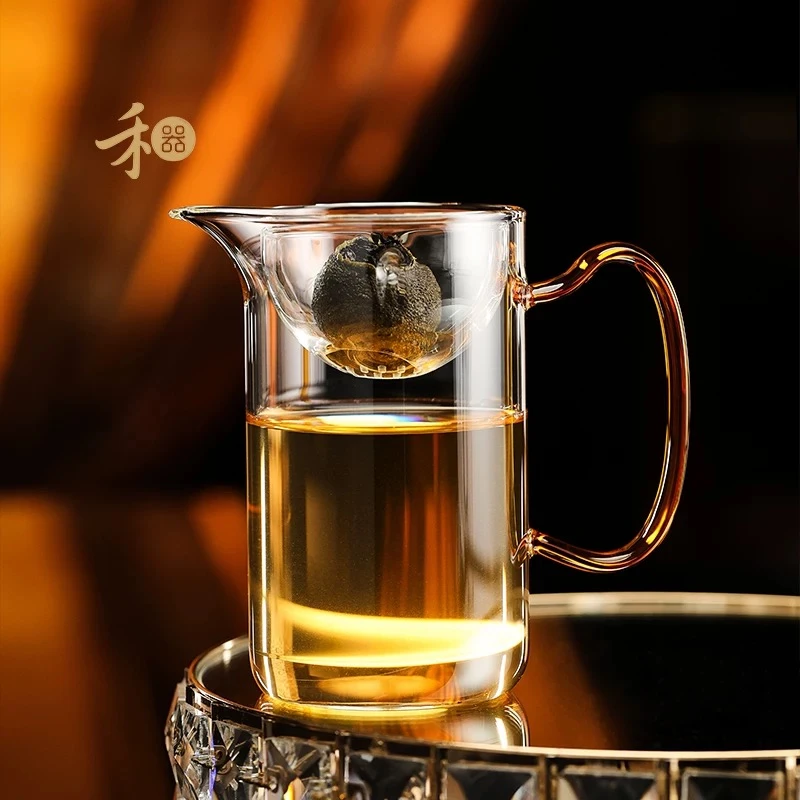 禾器 晶彩沁润茶海 逍遥杯高硼硅玻璃小青柑神器 容量；400ml手工