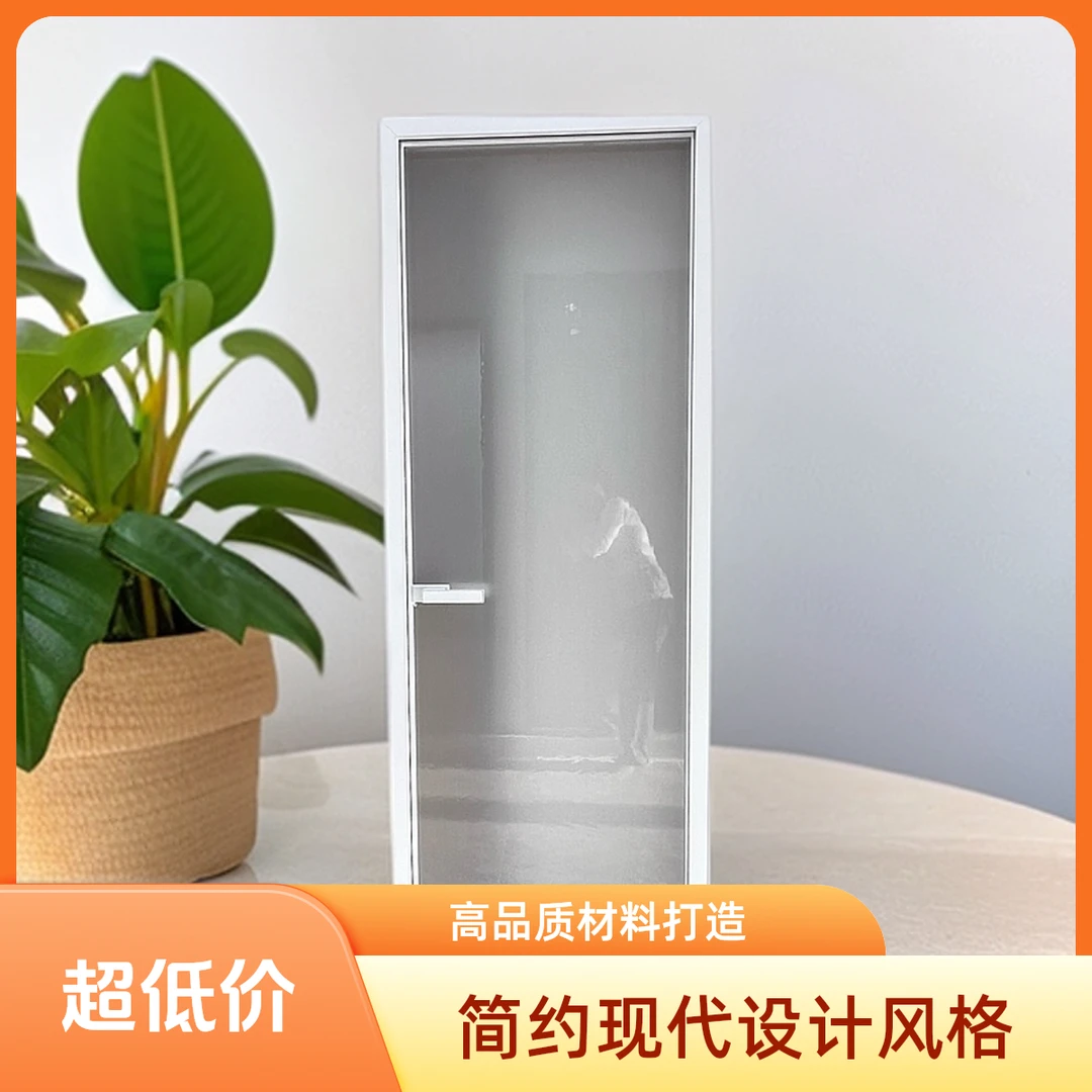 超窄隐形门卫生间门灰油砂超白长虹玻璃门铝合金厕所门浴室门工厂