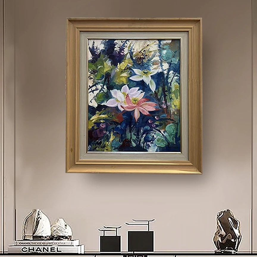 (荷花书茶餐厅）画疯原创油画作品