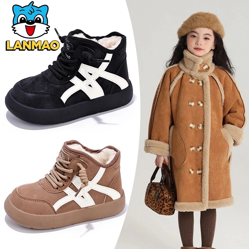 蓝猫2025冬潮款卡皮巴拉雪地靴鞋男女童棉靴女童爆款鞋东北大棉靴