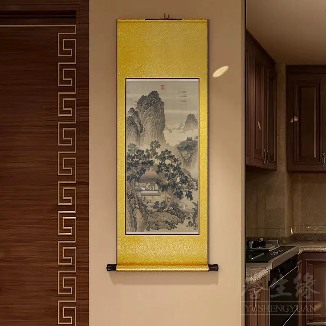 D43精装160*60《陋室铭》中式数字微喷立式挂画卷轴画