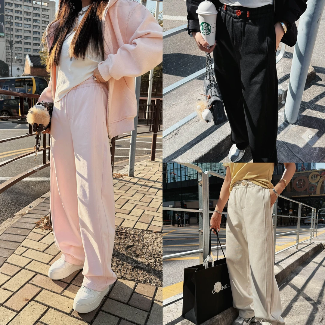 姗蔓深圳原版/251糯米奶白~宽松休闲百搭卫裤