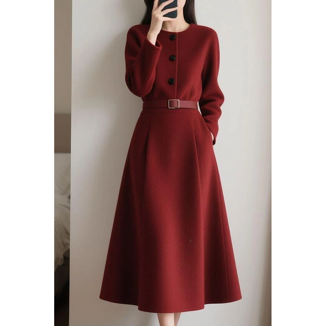 长裙紧身裙2025秋冬新款法式复古优雅女装气质收秋小香风