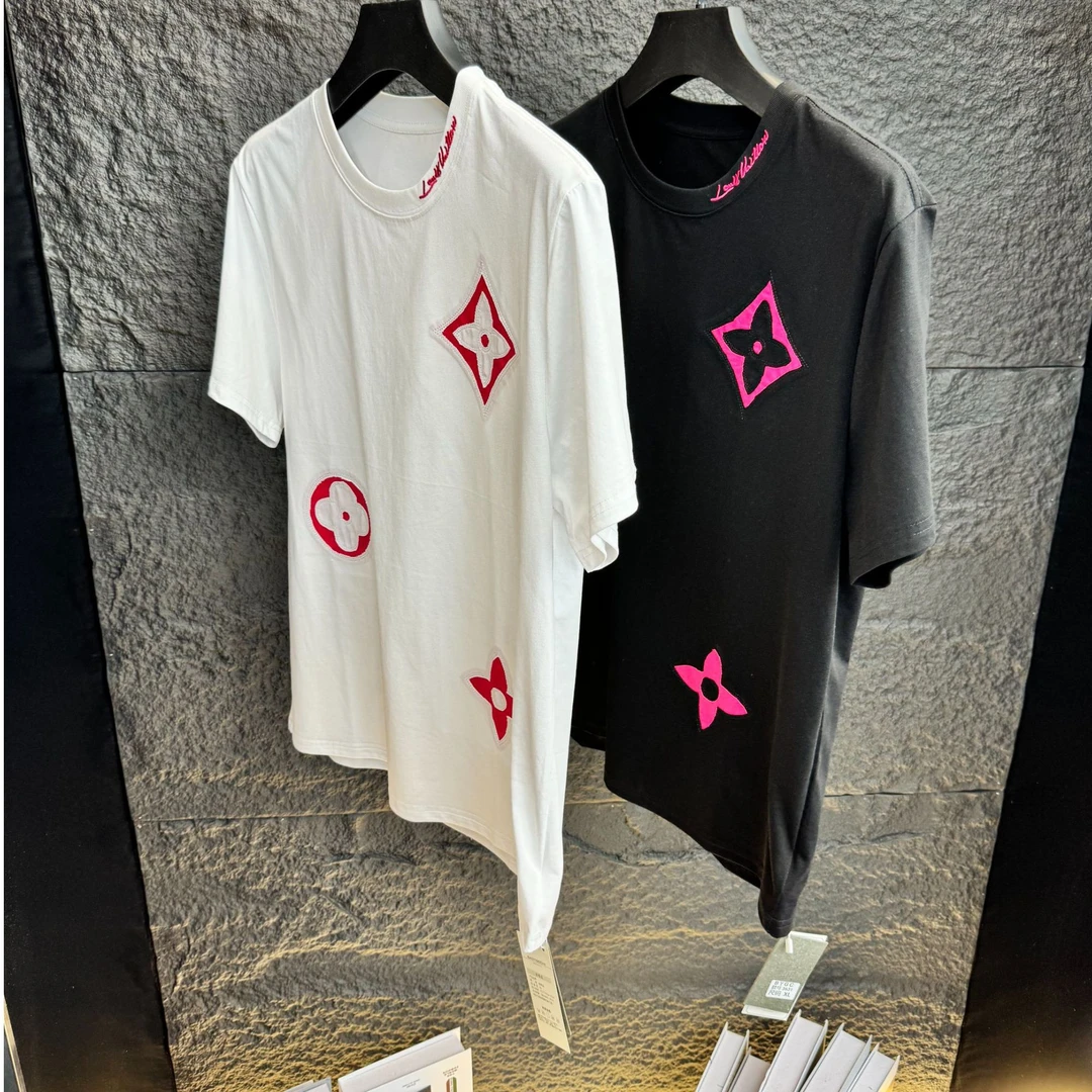 【小二】潮牌2025年新款男士重磅刺绣短袖T恤夏季圆领百搭休闲3631