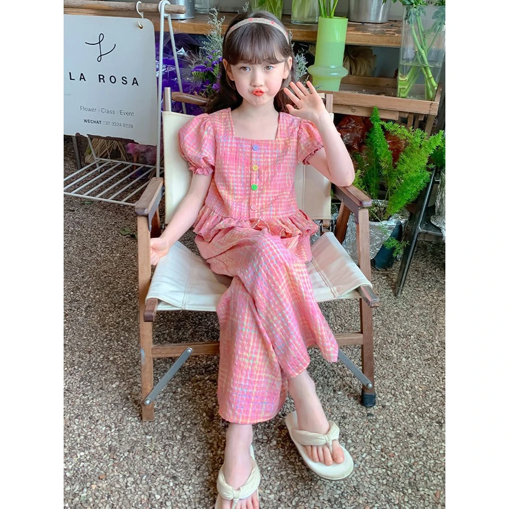 新款女童夏季套装2025新款洋气儿童公主夏装背心时髦衣服小女孩两