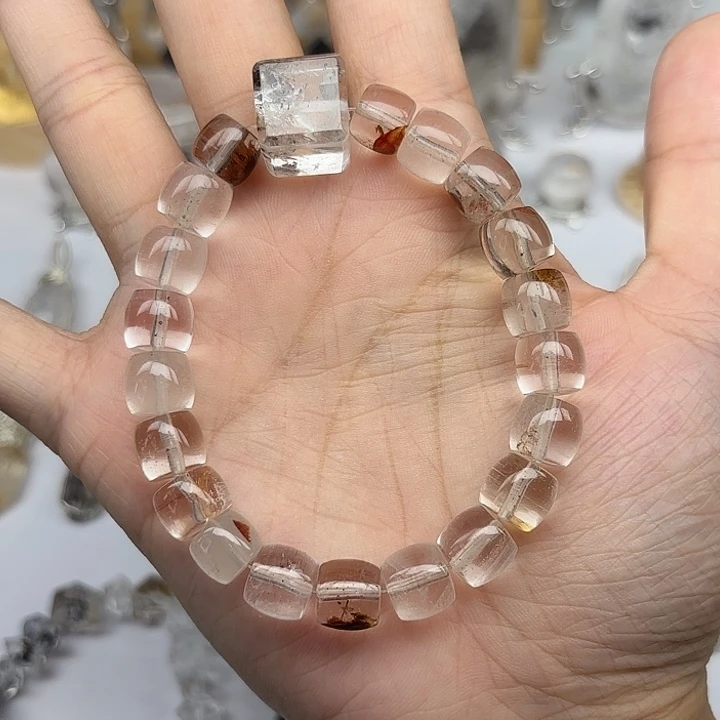 水晶手串未镶嵌胶花闪灵钻手串9mm+