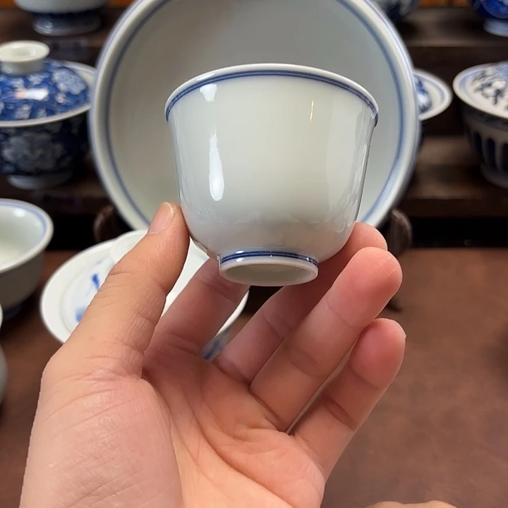 景德镇纯手工手绘白胎杯