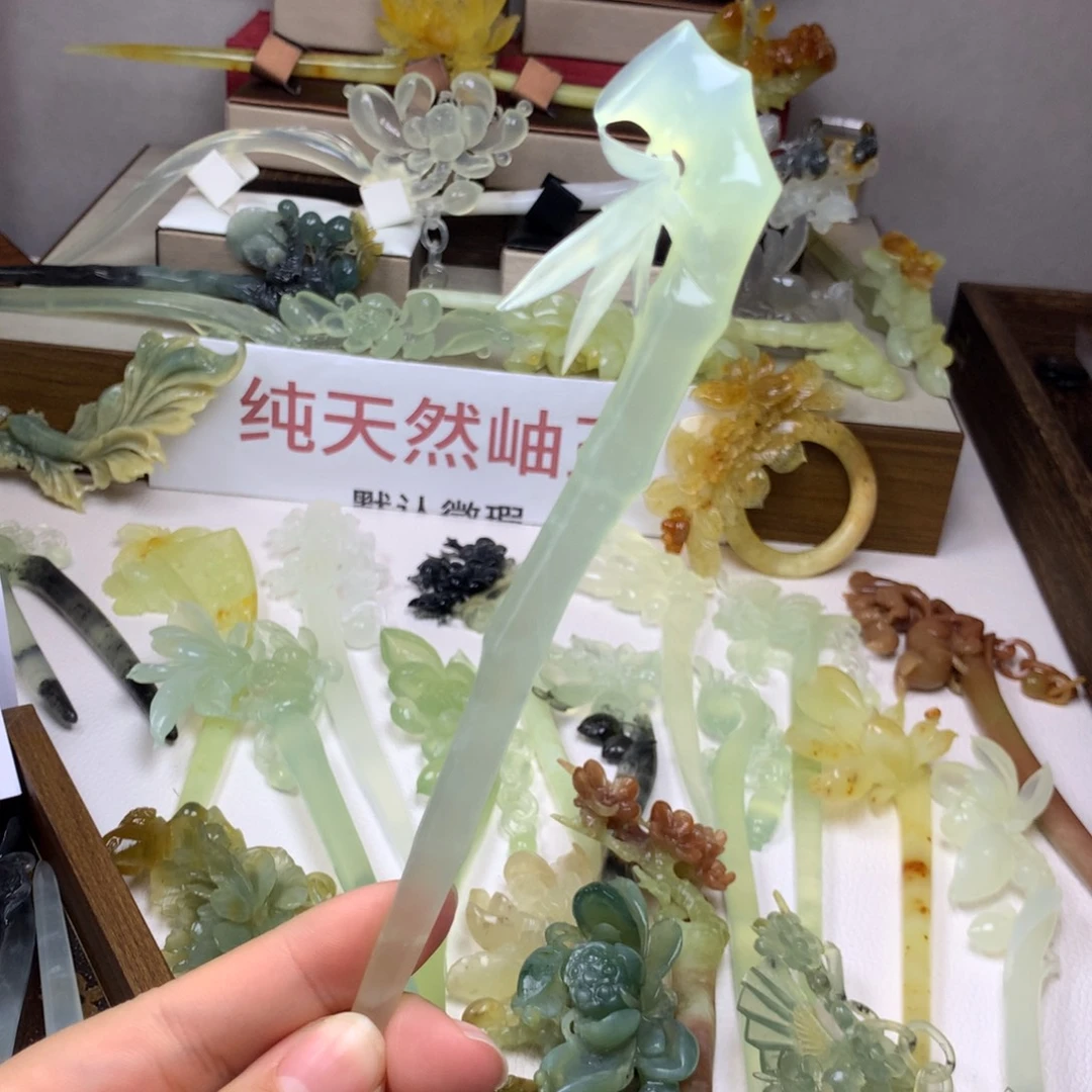 蛇纹石玉未镶嵌发饰