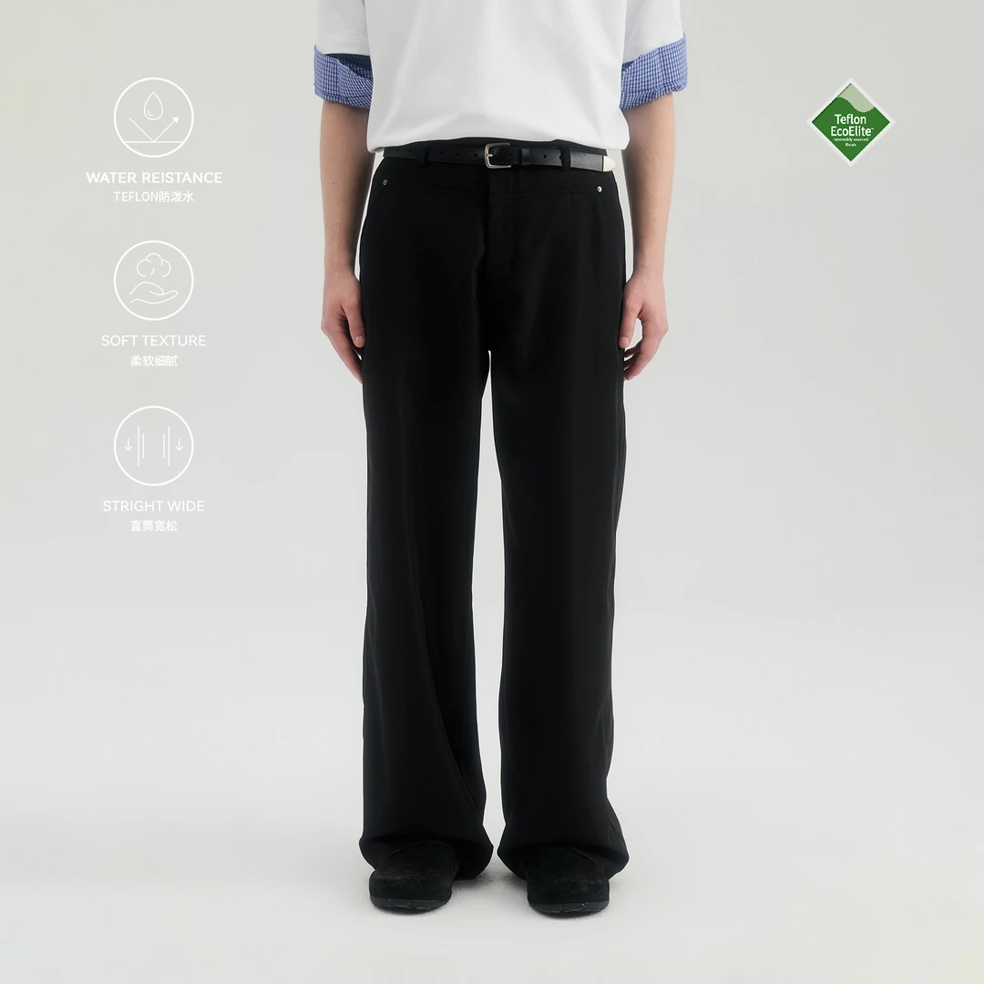 MYSAMESAME25SS防泼水层次结构插袋直筒工装复古日系休闲裤WP165