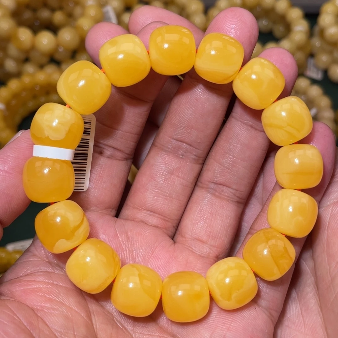 未镶嵌蜜蜡珠宝奇石14mm焦皮同料老型手串28.3