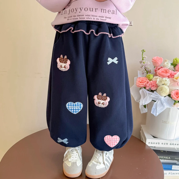 女童裤子春秋季2025新款小女孩休闲卫裤儿童秋装洋气拉布布运动裤