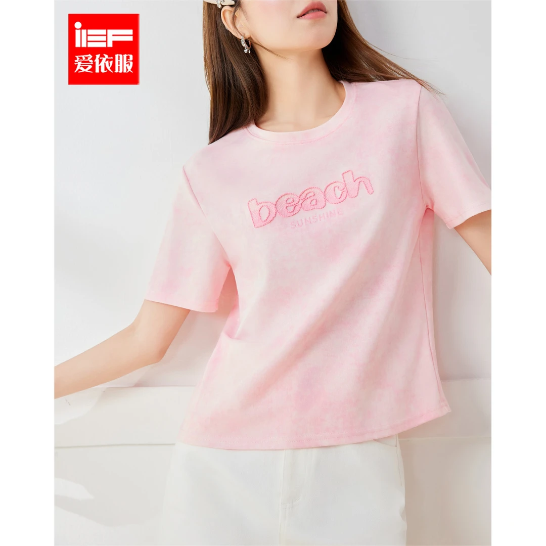 IEF/爱依服2025新款夏季棉休闲宽松T恤流光风