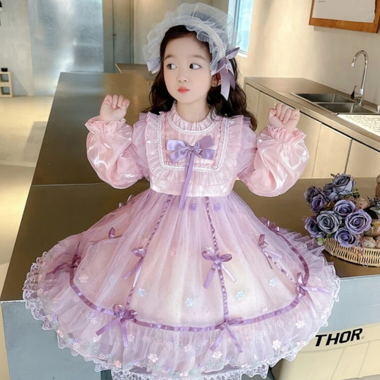 洛丽塔女童公主裙春秋装新款洋气女孩生日礼服裙子超仙高端连衣裙